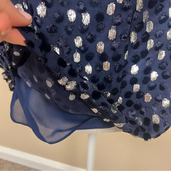 Kate Spade scatter dot sparkle silk blend top.  Size Sm - Picture 7 of 9